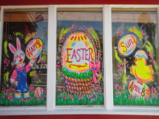 window painting Long Beach