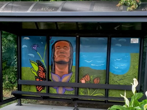 window painting Laurel