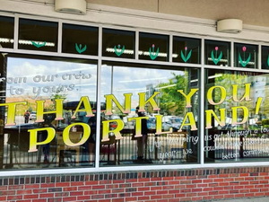 window painting Island Falls