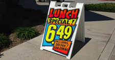 sidewalk advertising signs