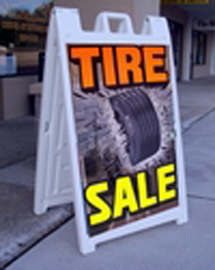 sidewalk advertising signs